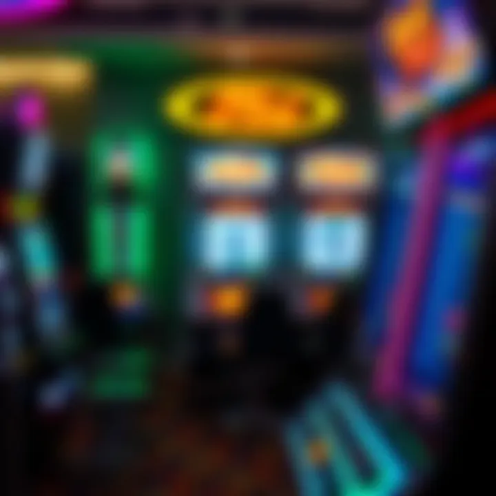 Modern electronic slot machine with LED lights