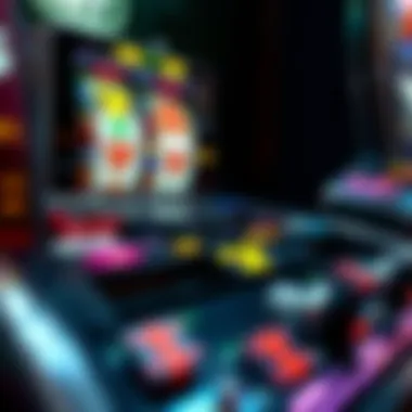 Close-up of slot machine components and mechanics