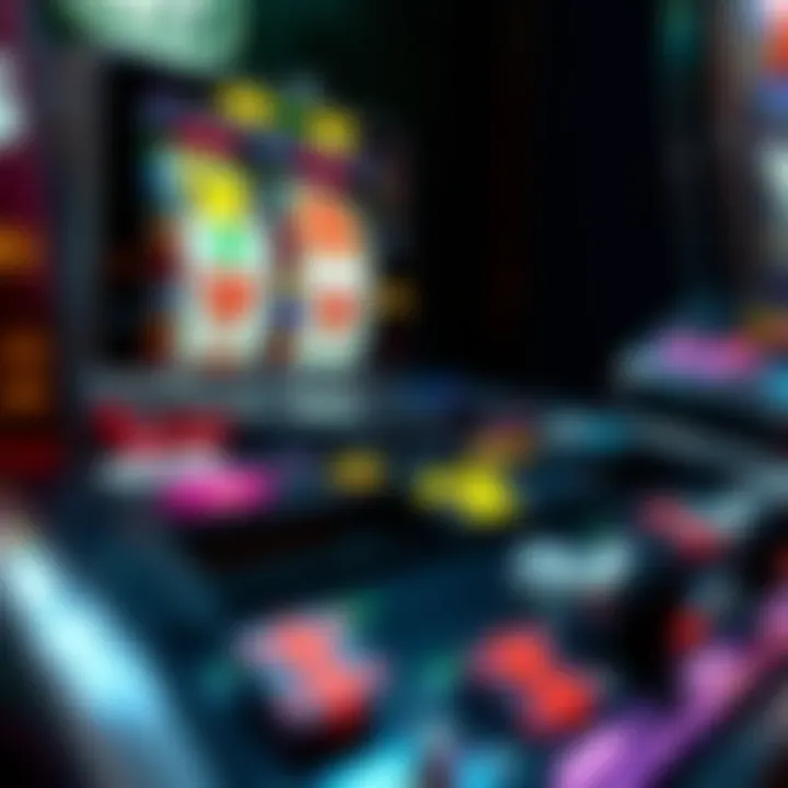 Close-up of slot machine components and mechanics