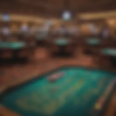 Vibrant gaming floor filled with exciting gaming tables and slot machines