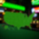 Map highlighting states with DraftKings Casino legality