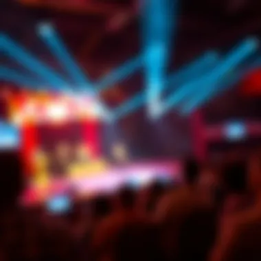 Lively entertainment stage with performers