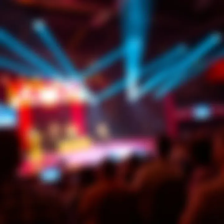 Lively entertainment stage with performers