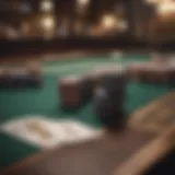 Virtual poker table with chips and cards