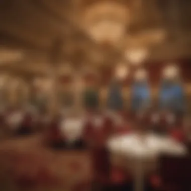 Elegant dining area within Caesars Palace restaurant featuring exquisite cuisine