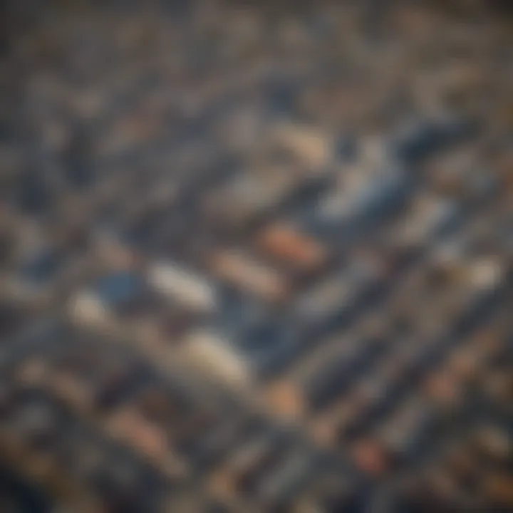 Aerial view of York, Pennsylvania, emphasizing the location of casinos within the city