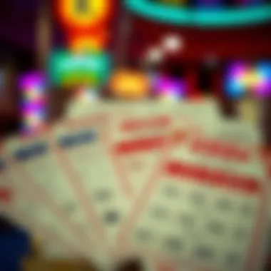 Diverse Betting Options in Club Keno A vibrant display of Club Keno lottery tickets showcasing various betting options.