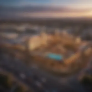 Aerial view of a prominent California casino showcasing its grandeur and surroundings