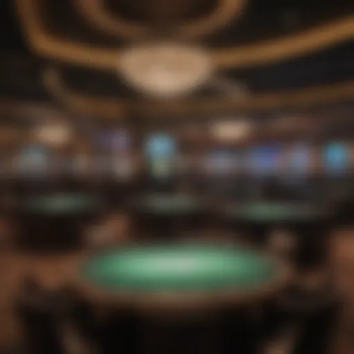 Interior view of DraftKings Casino showcasing gaming tables