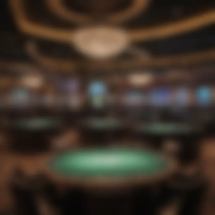 Interior view of DraftKings Casino showcasing gaming tables