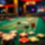 A vibrant blackjack table with colorful chips