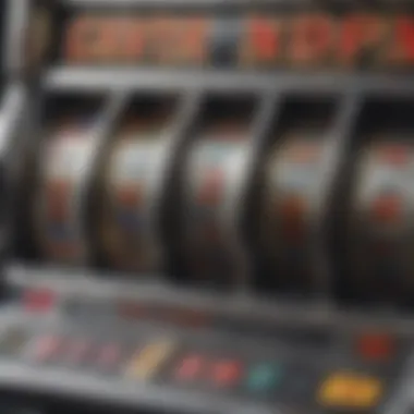 Close-up of a slot machine ready for play