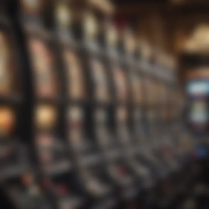 Intricate slot machine design with bright lights