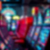 Colorful display of various slot machines
