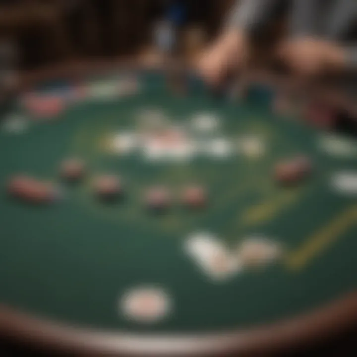 Virtual poker table with animated cards and chips