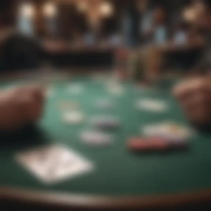 A captivating poker table setup with cards and chips