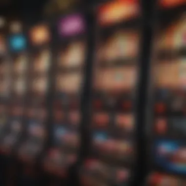 An enticing display of colorful penny slot machines in a virtual casino setting.