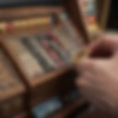 A close-up view of a player's hand engaging with a penny slot game interface.