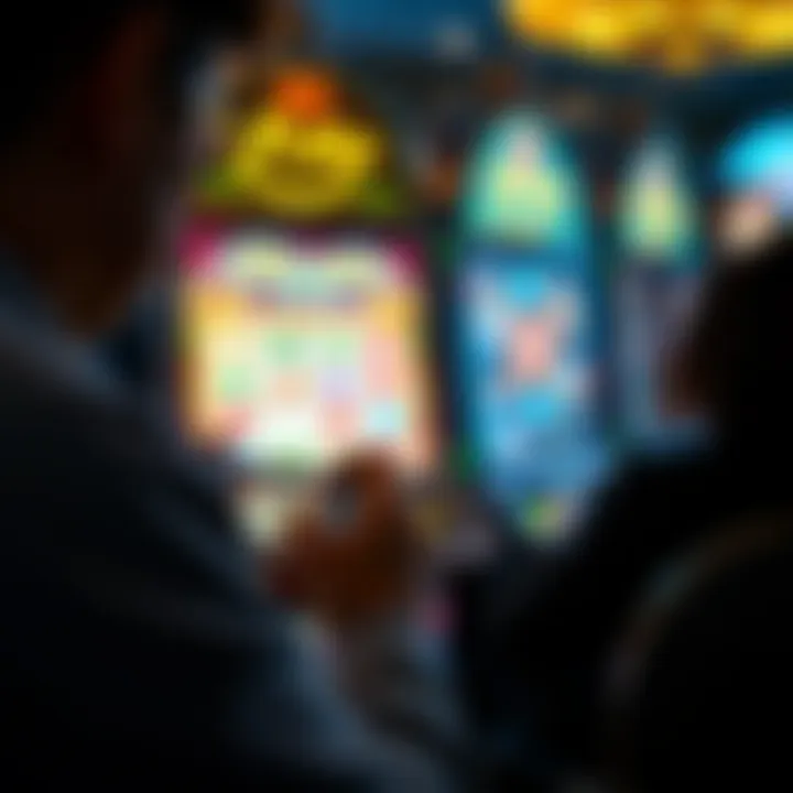 Player engaging with a free slot machine game on a mobile device