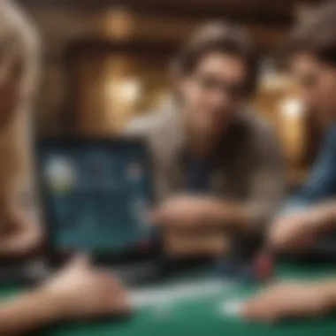 Enhancing the Freeroll Experience with Technology An illustration showing the impact of technology on poker gaming experiences, such as apps and online platforms