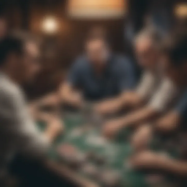 Gathering of enthusiastic poker players