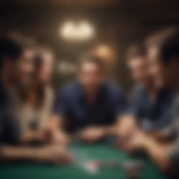 A group of friends engaged in a lively poker game