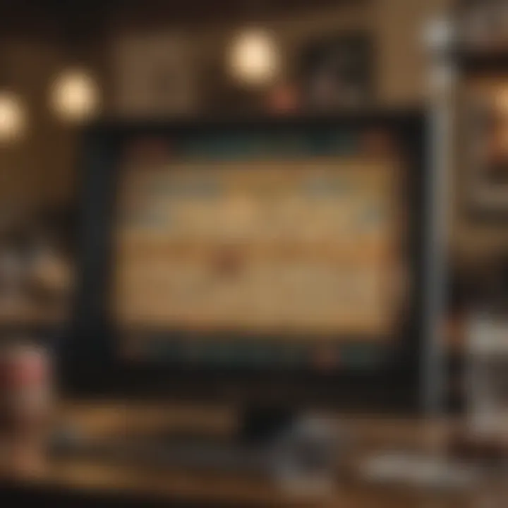 A close-up depiction of a computer screen showcasing an online bingo platform