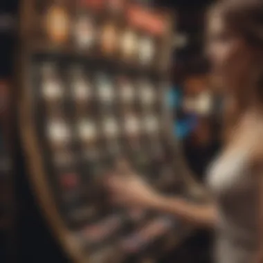 Close-up of a player engaging with a penny slot machine