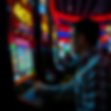 Player Engagement in Slot Gaming A player engaged in gaming, focused on the slot machine screen