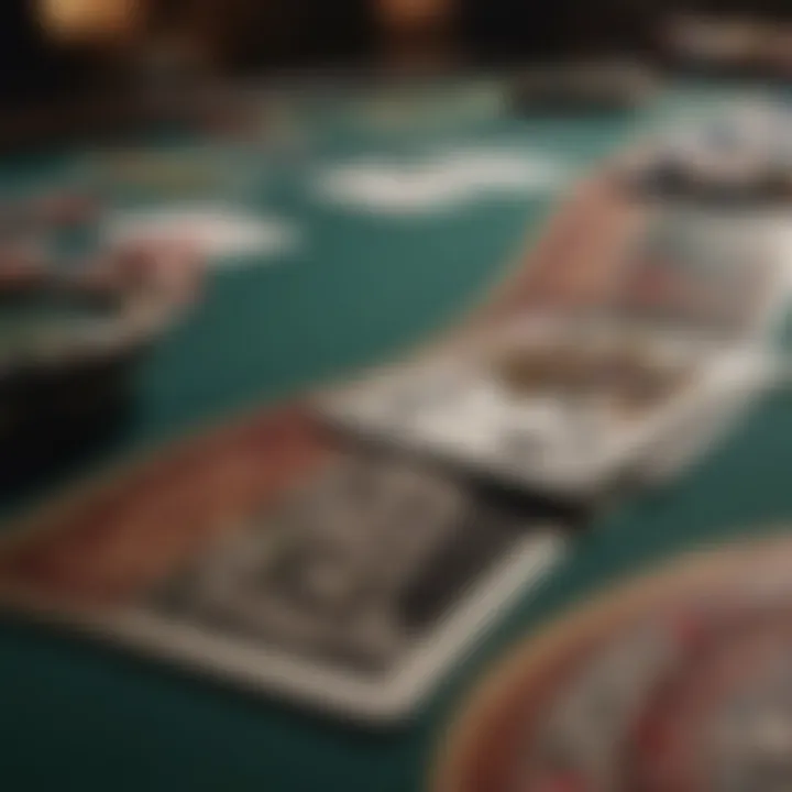 An elegant blackjack table showcasing card gameplay