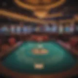 Luxurious casino interior showcasing vibrant gaming tables