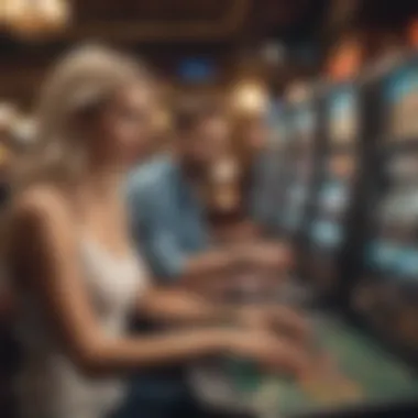 An illustration of players enjoying online slot games