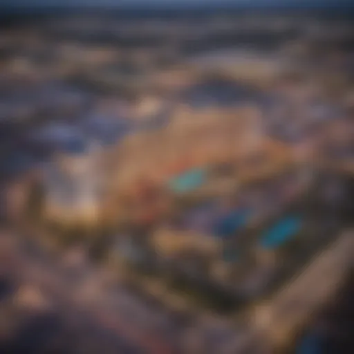 Aerial view of a casino resort near Texas