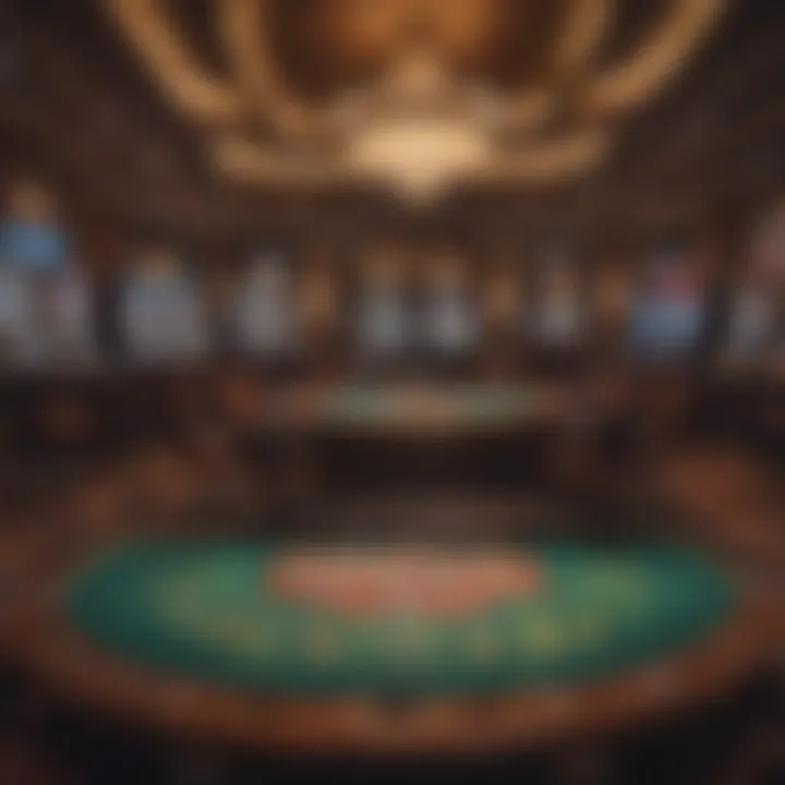 Luxurious gaming floor with slot machines and tables