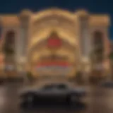 Luxurious Casino Exterior at Night Exterior view of a luxurious Las Vegas casino at night