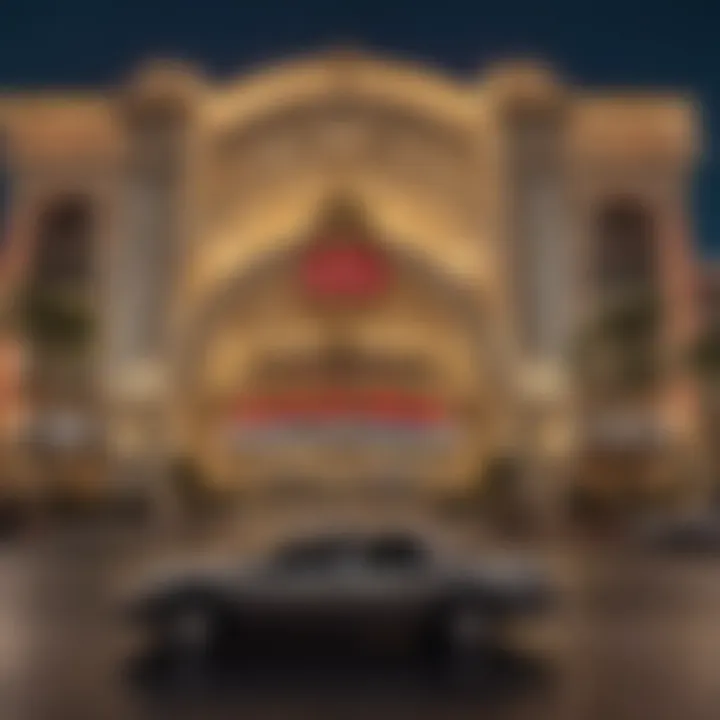 Luxurious Casino Exterior at Night Exterior view of a luxurious Las Vegas casino at night