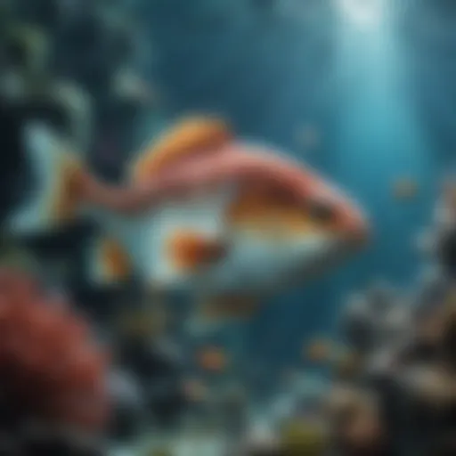 A vibrant underwater scene showcasing various fish