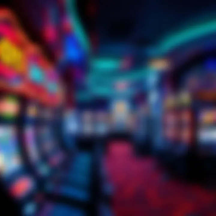 Vibrant casino interior showcasing a variety of slot machines