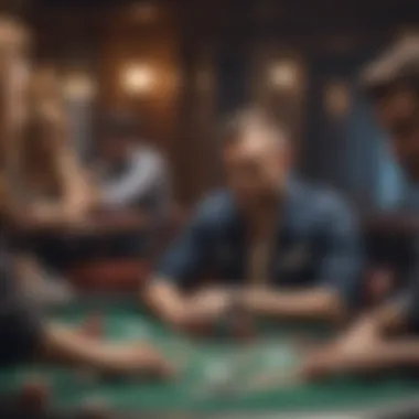 A vibrant live poker table showcasing intense gameplay