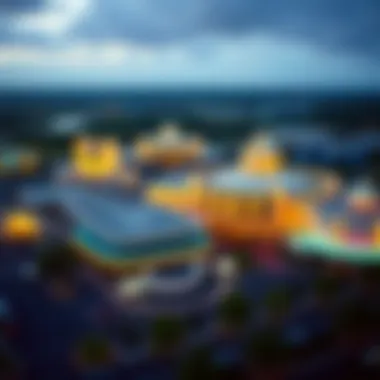 Aerial view of the casino complex highlighting its extensive facilities