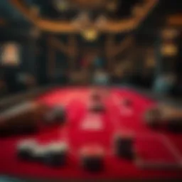 Texas Hold'em table setup with chips and cards