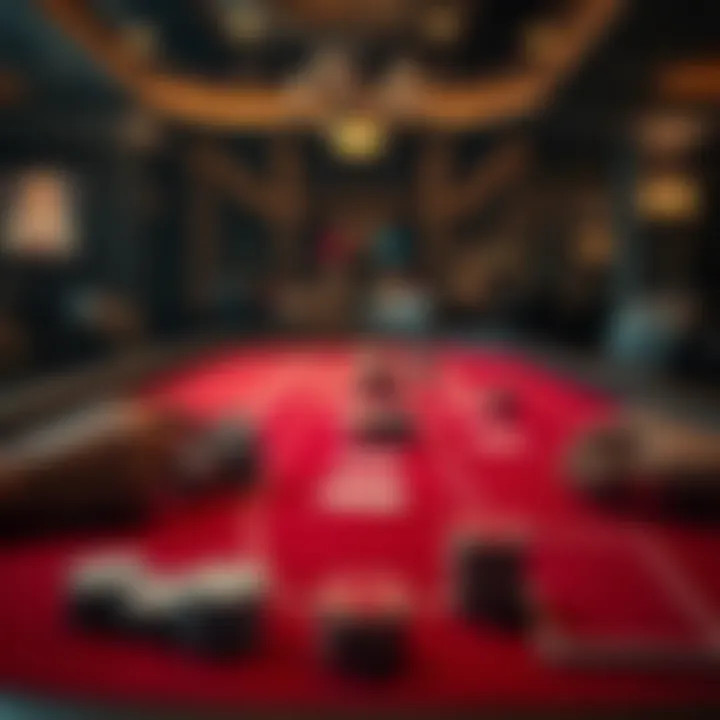 The Setup of a Texas Hold'em Game Texas Hold'em table setup with chips and cards