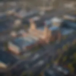 Aerial view of the Spokane Tribe Casino showcasing its modern architecture