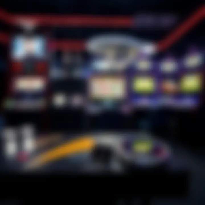 A thematic display of Star Trek memorabilia alongside slot machine components, emphasizing cultural significance