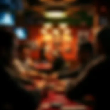 Participants engaged in an intense game of poker at a local venue