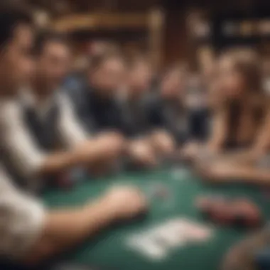 Crowd enjoying a live poker tournament in an upscale casino setting