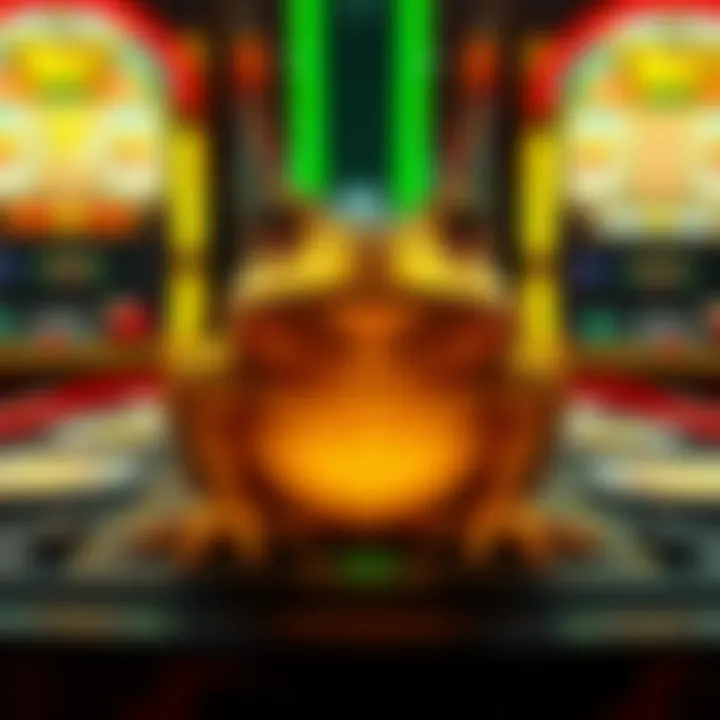 Gameplay Strategies for Lucky Golden Toad A strategic layout of gameplay strategies for the Lucky Golden Toad slot machine, illustrating tips for maximizing enjoyment.