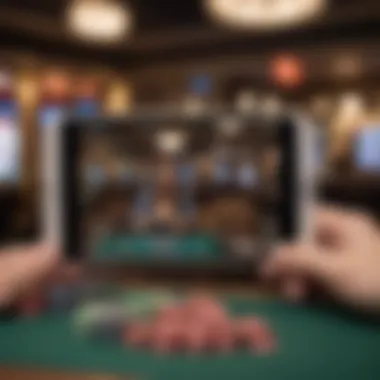 Strategic gameplay on a mobile device within the gambling environment