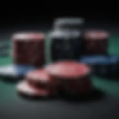 A close-up of poker chips symbolizing strategy and risk