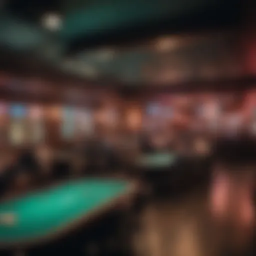 Interior view of a vibrant NYC poker club with players engaged in a game